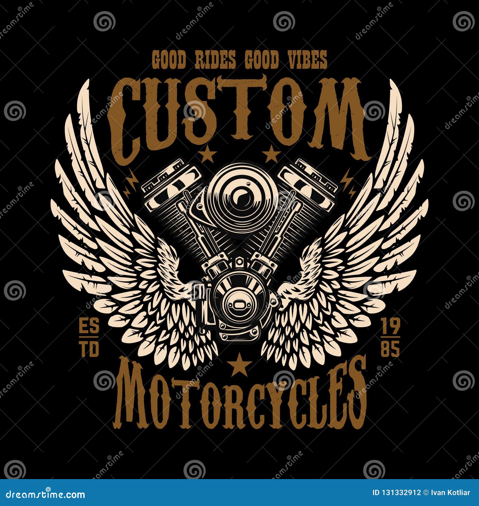 Calibre D'emblème Avec Le Moteur à Ailes De Moto Concevez L'élément Pour  L'affiche, Logo, Label, Signe, T-shirt Illustration de Vecteur -  Illustration du graphisme, logo: 131332912