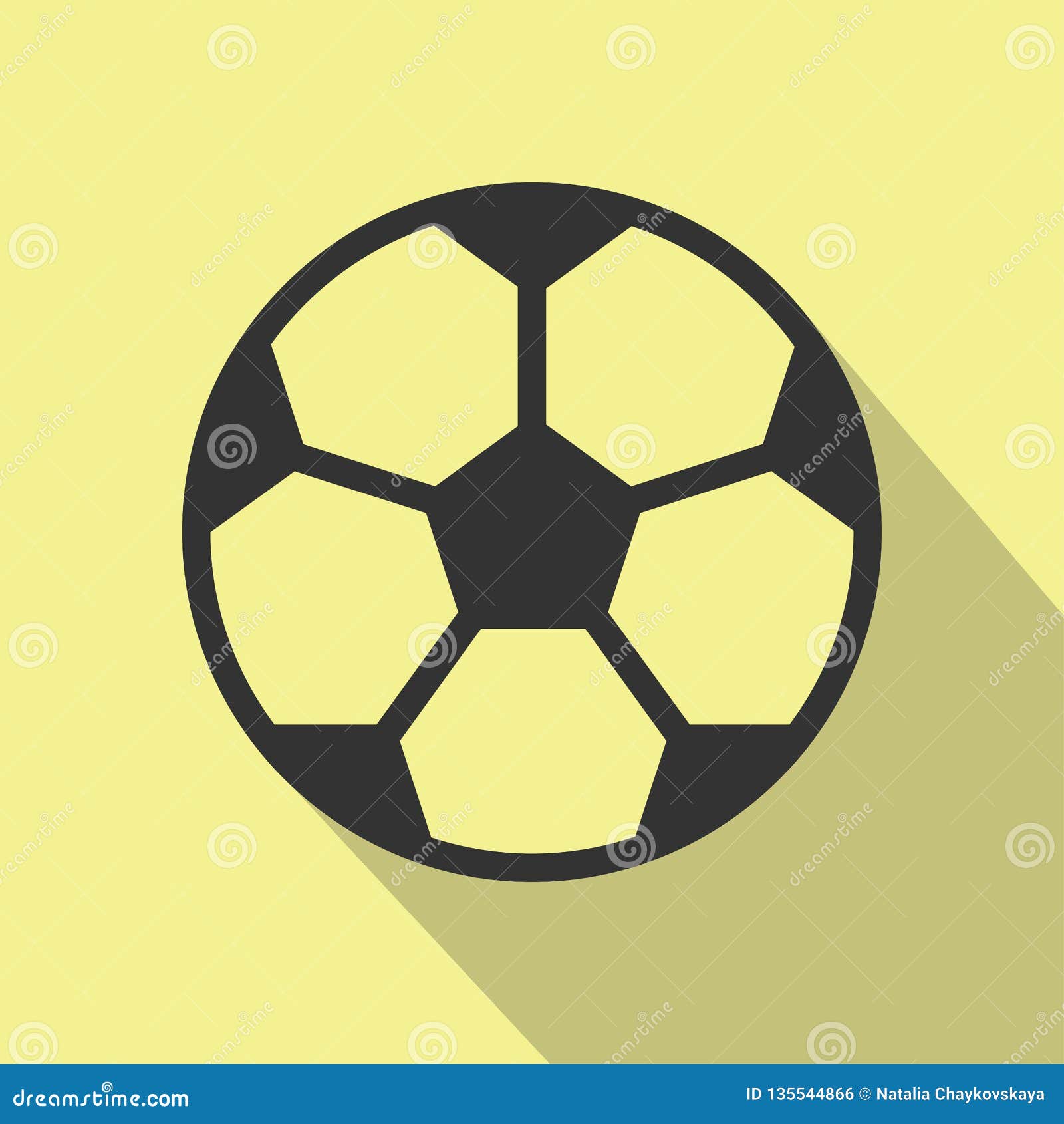 Calibre Plat De Conception De Logo De Vecteur D'icône De Ballon De Football  Noircissez Sur L'ombre Jaune Et Longue Illustration Stock - Illustration du  drapeau, plat: 135544866