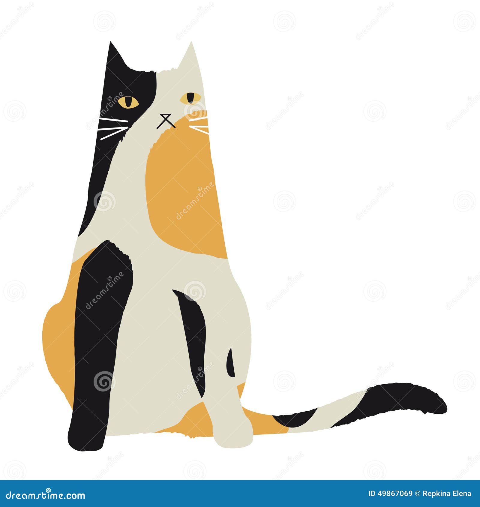 Calico Cat Character Vector Character Stock Vector - Image: 49867069