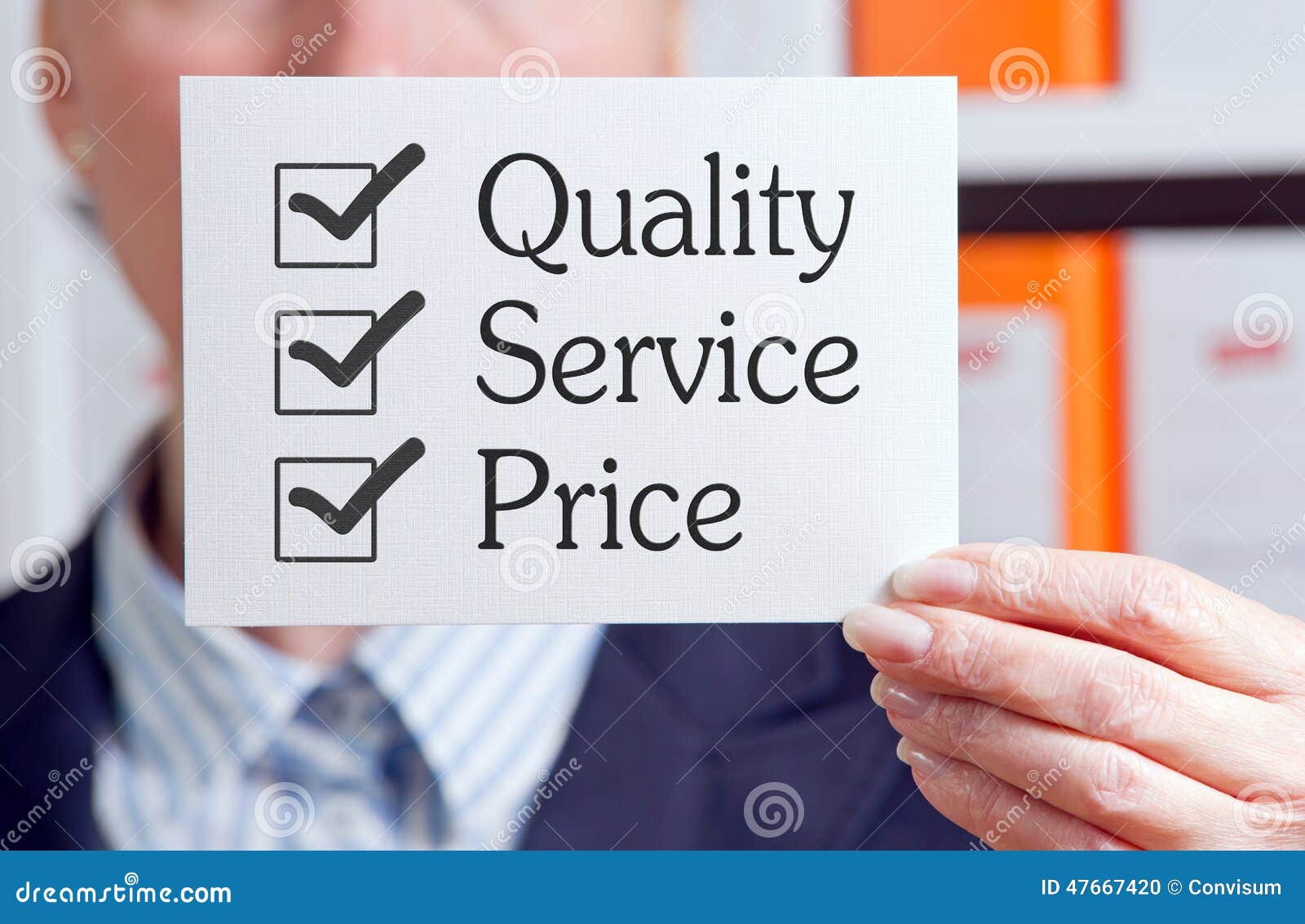 Calidad, servicio y precio foto de archivo. Imagen de servicio 47667420