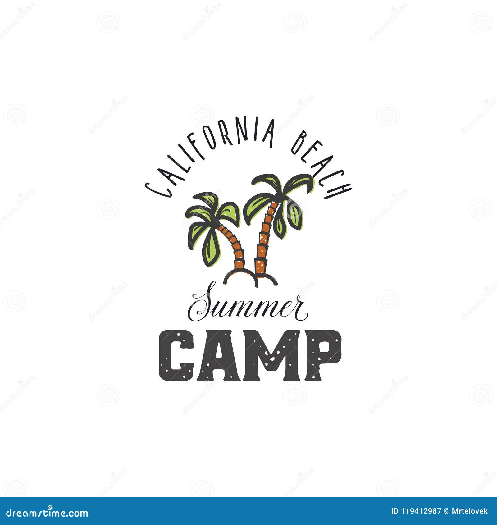 California Beach Summer Camp Vintage Style Print Design For T Shirt Prints Patches Emblems Badges And Labels And Stock Vector Illustration Of Decoration Silhouette