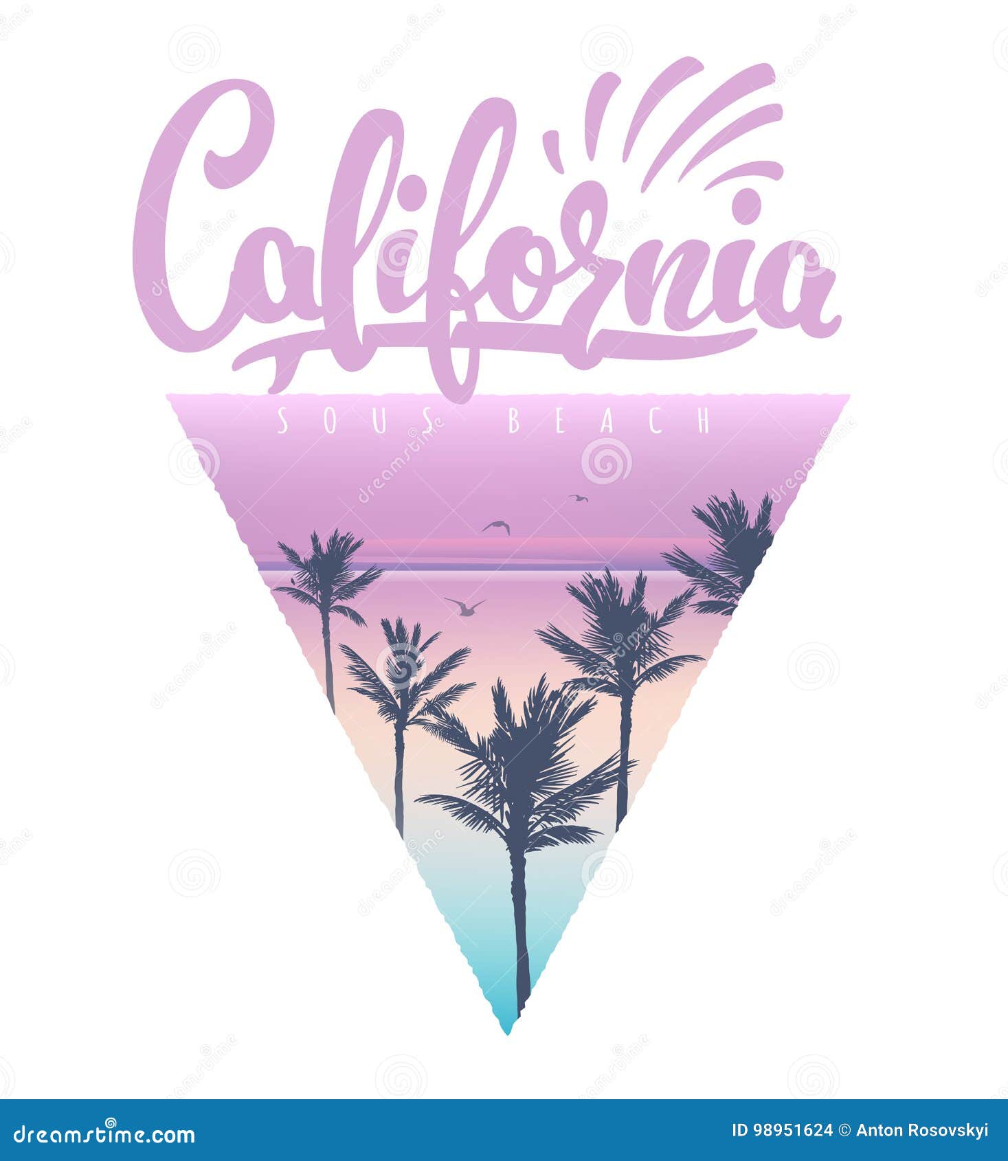 california beach t-shirt print