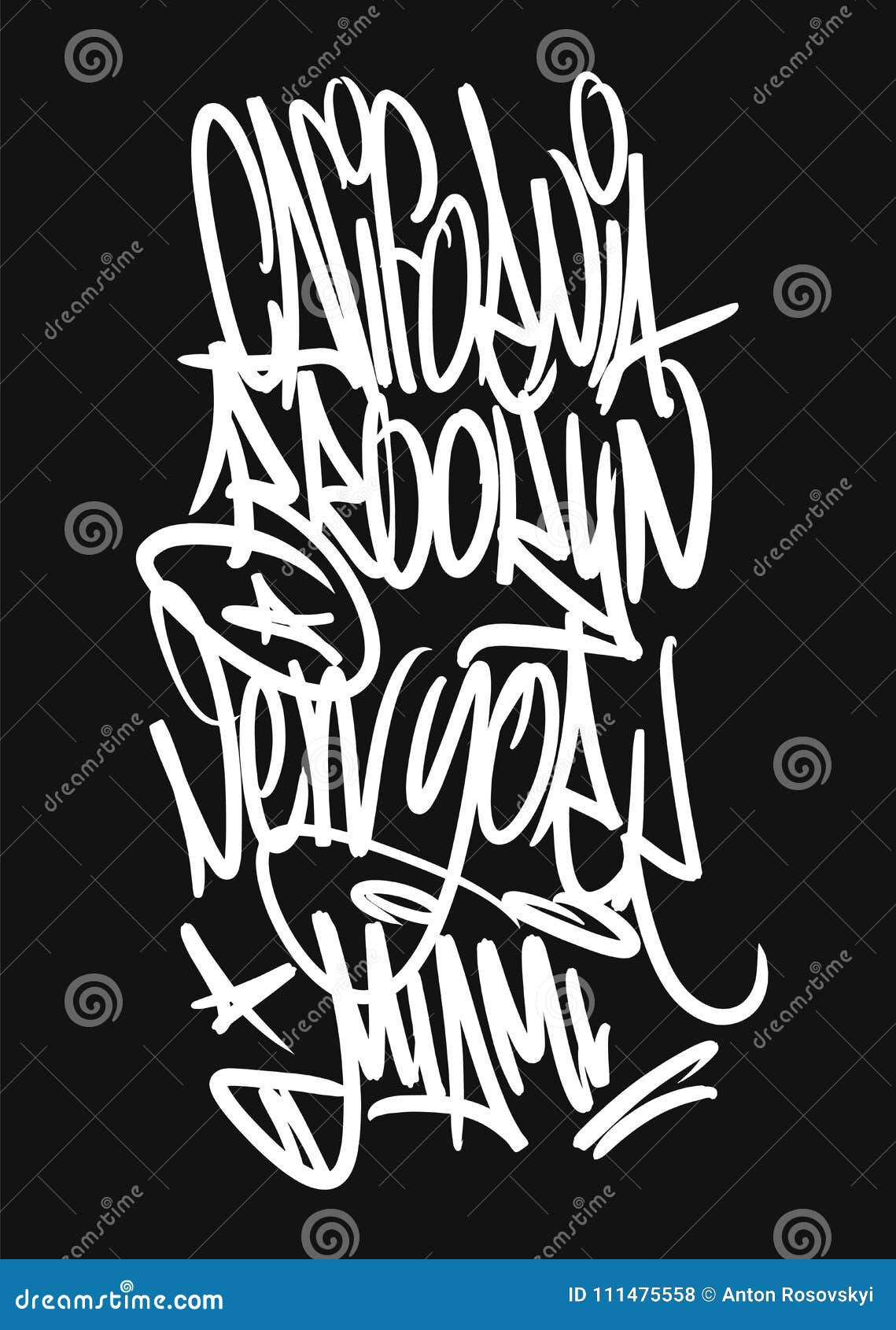 california brooklyn mew york miami graffiti slogan typography, t-shirt graphics