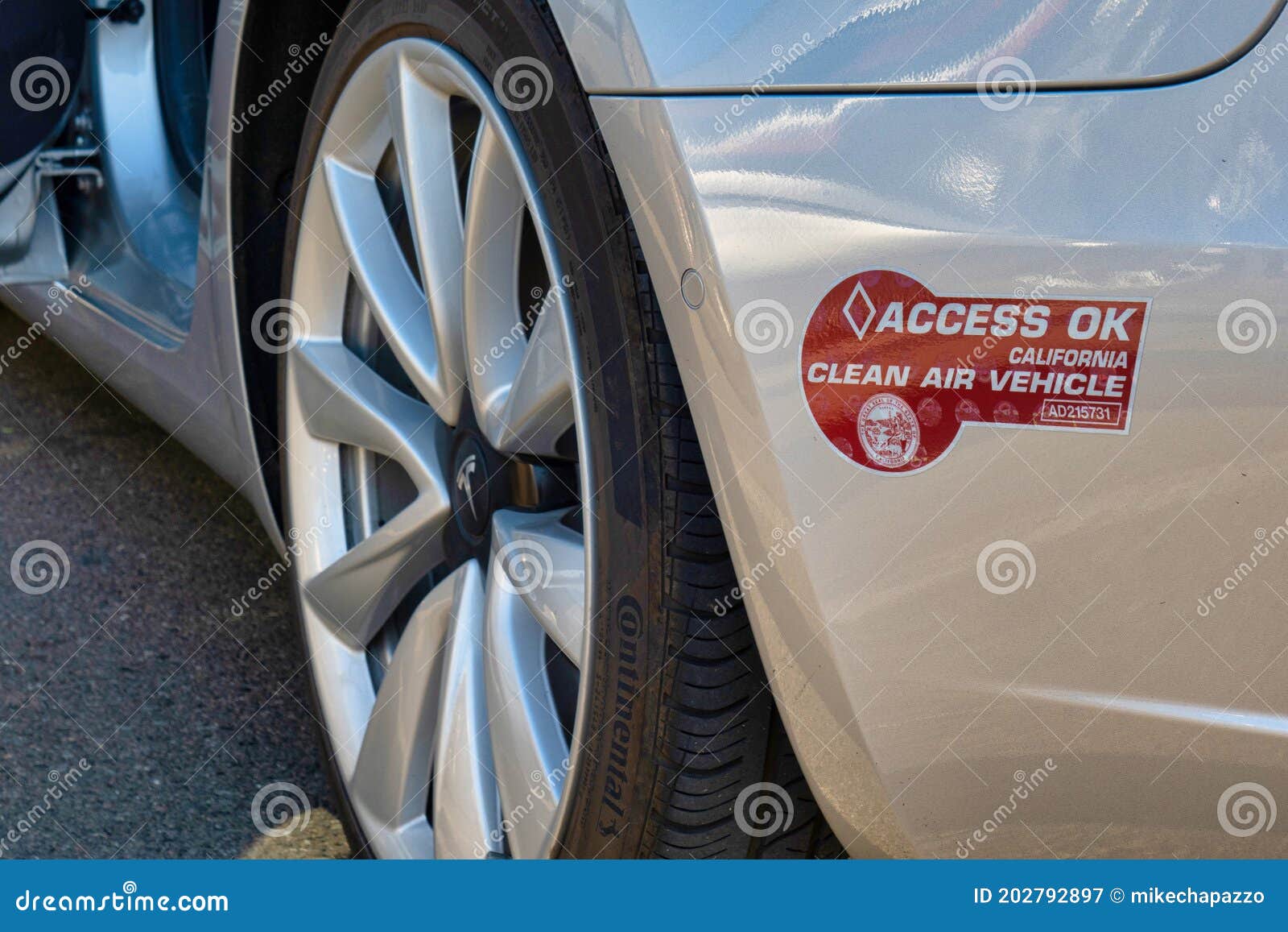 california-clean-air-vehicle-sticker-for-electric-cars-editorial