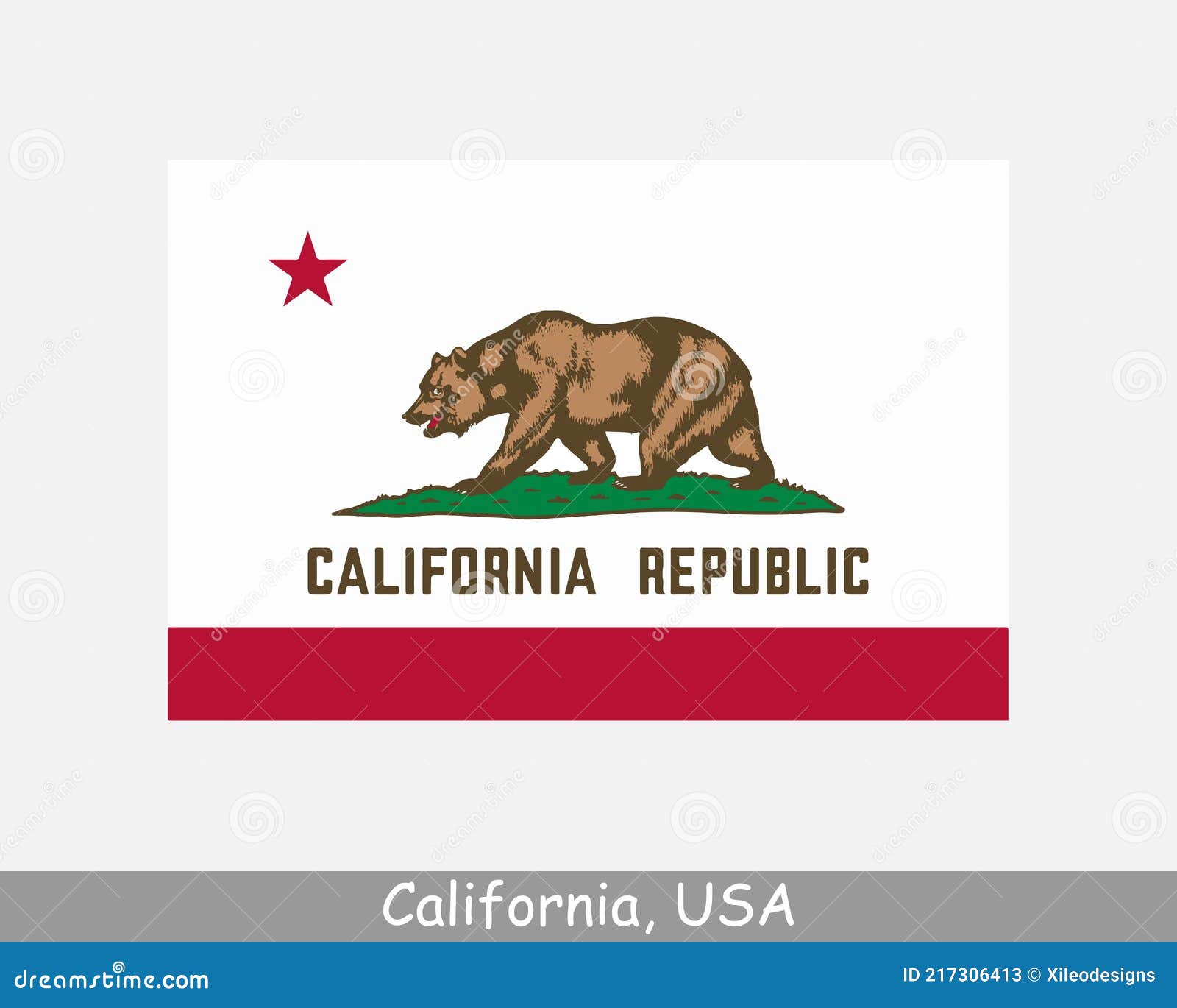 California Estados Unidos Bandera Bandera De Ca Usa Aislada Sobre Fondo Blanco Ilustración Del