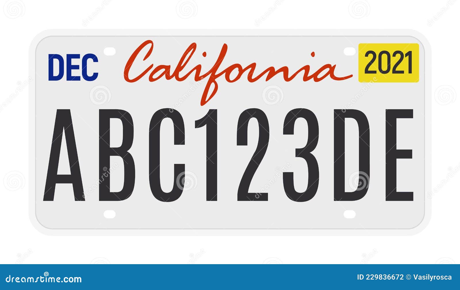 California License Vector Plate Sign. American Metal Road California California License Vector Plate Sign. American Metal Road California