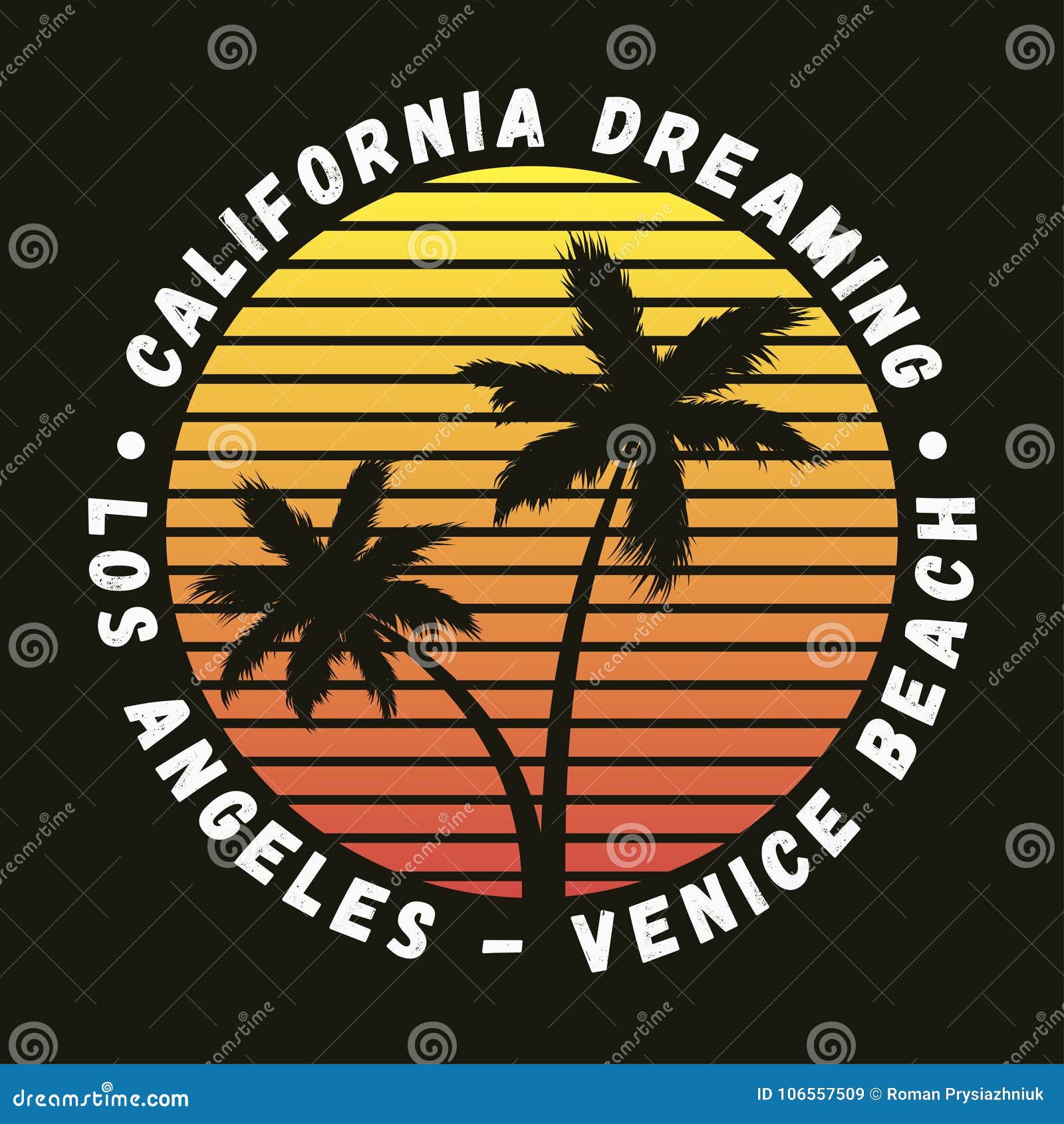 california, los angeles, venice beach - typography for  clothes, t-shirt with palm trees. graphics for apparel. .