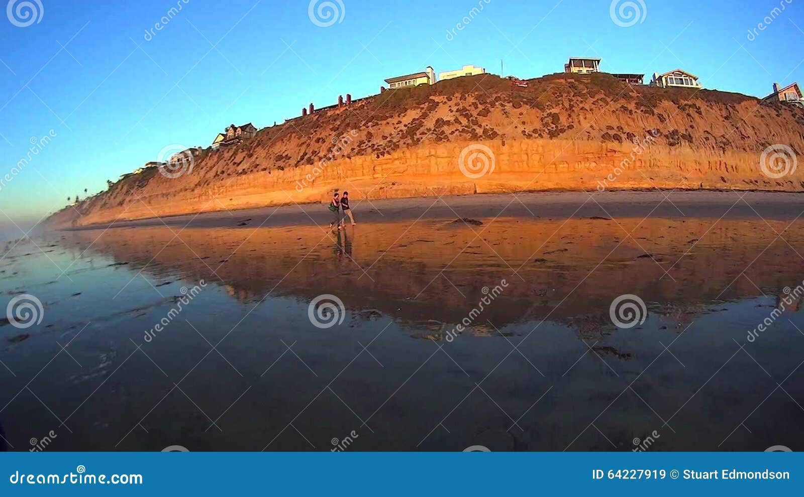 California Moonlight Beach Coastal Cliffs Stock Video