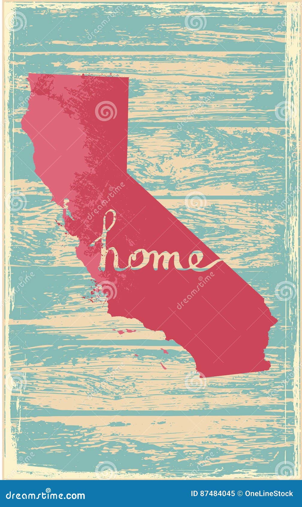 california nostalgic rustic vintage state  sign