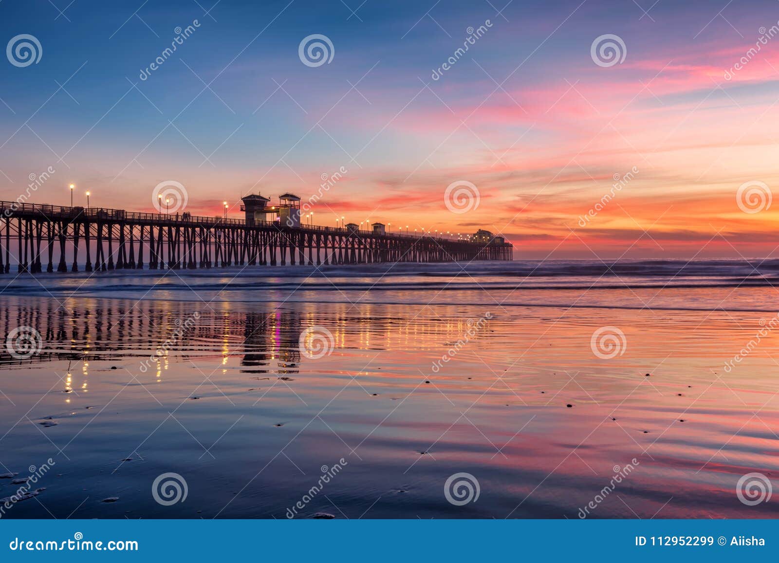california oceanside pier at sunset