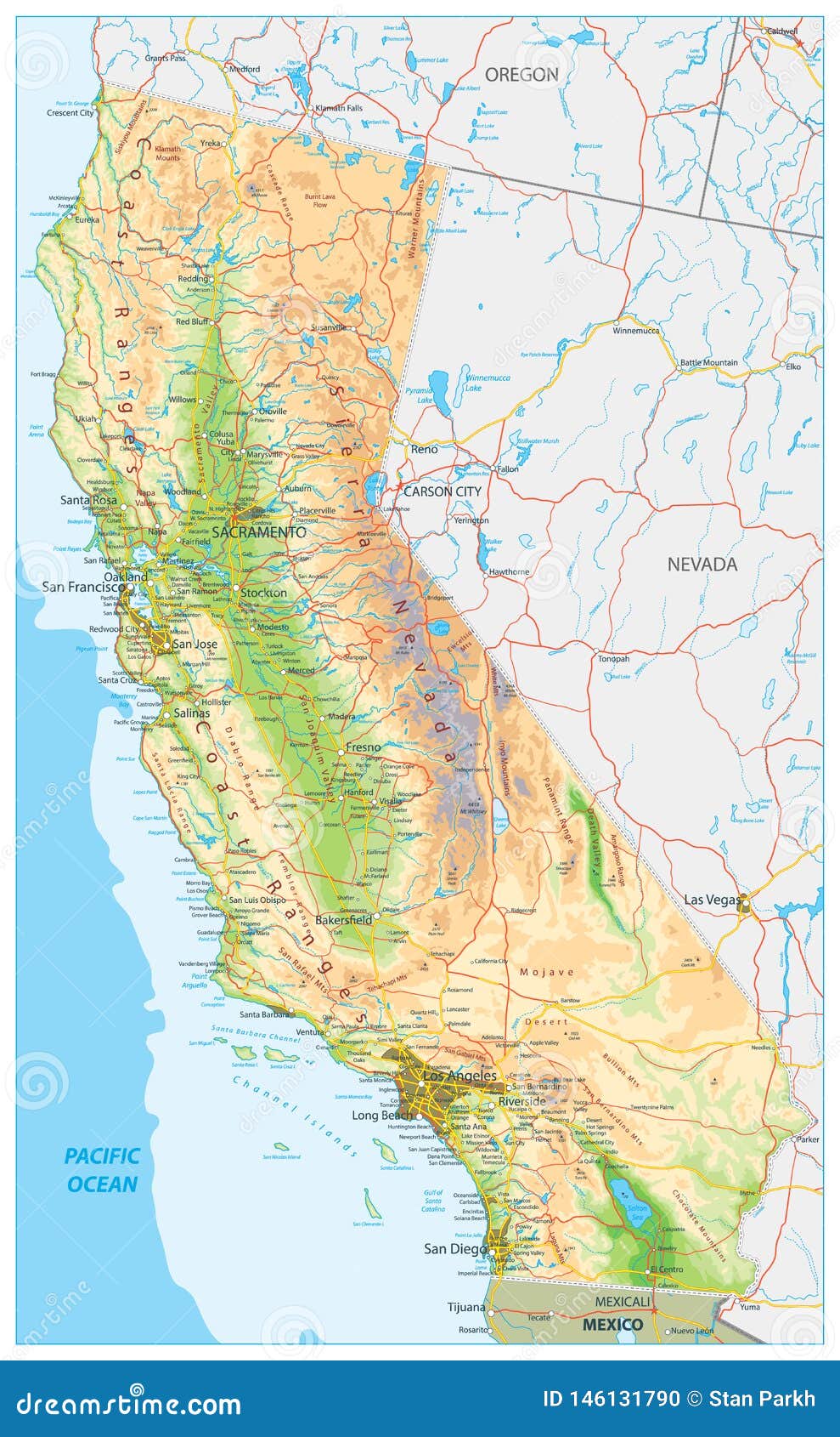 California Physical Map