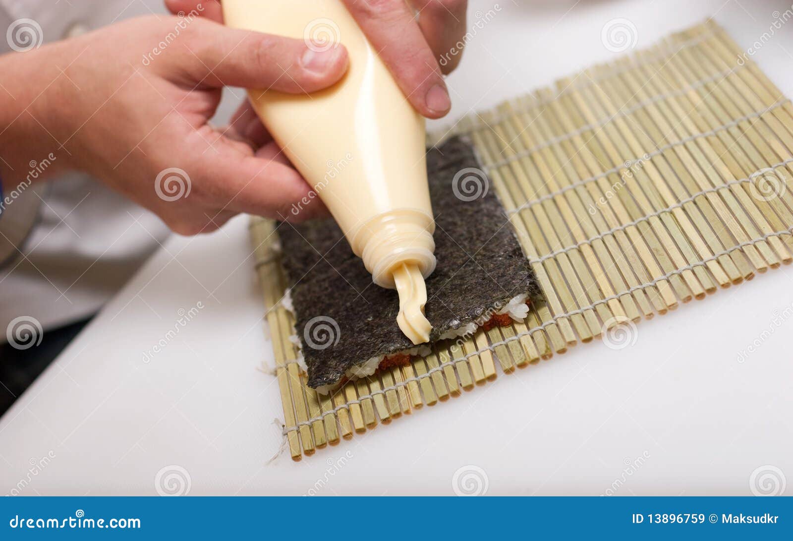 California roll cooking stock image. Image of demonstrate 13896759