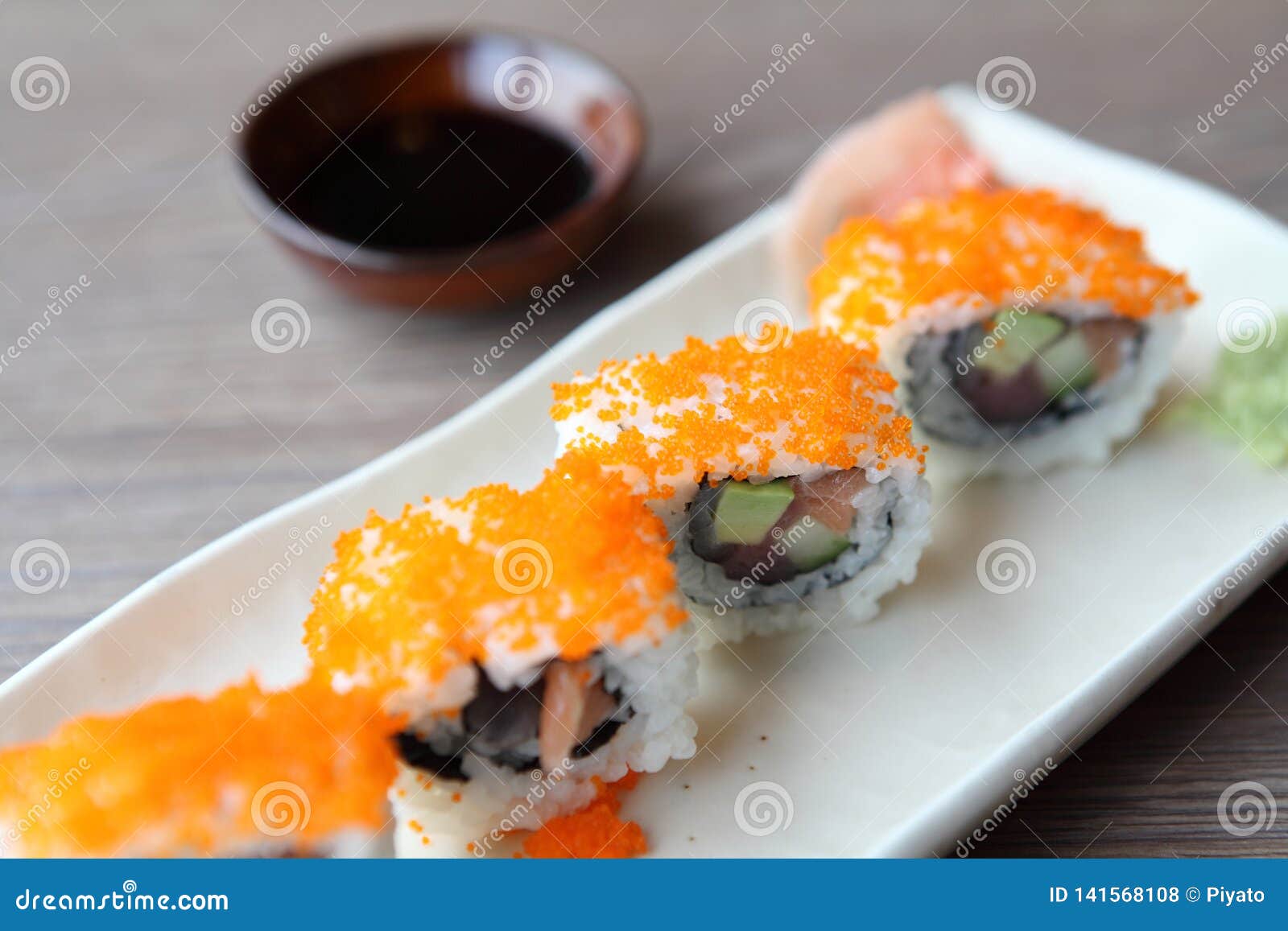 California Rolls with Salmon and Avocado Stock Photo Image of fish