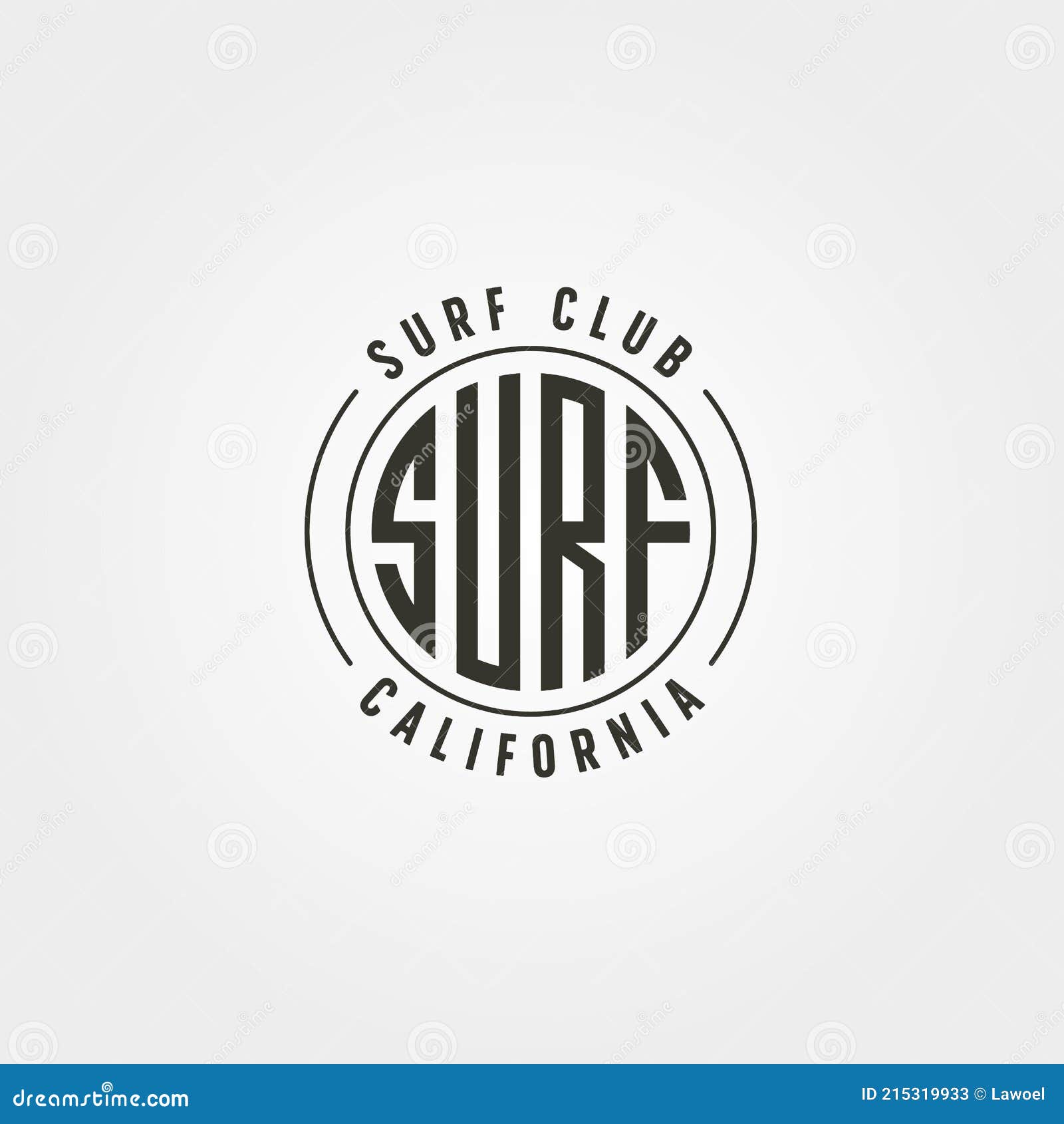 California Surf Club Emblem Logo Vector Vintage Illustration Design ...