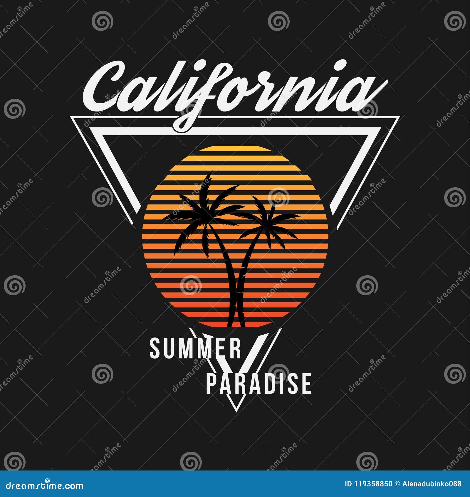 California Typography for T-shirt. Summer Design Stock Vector ...