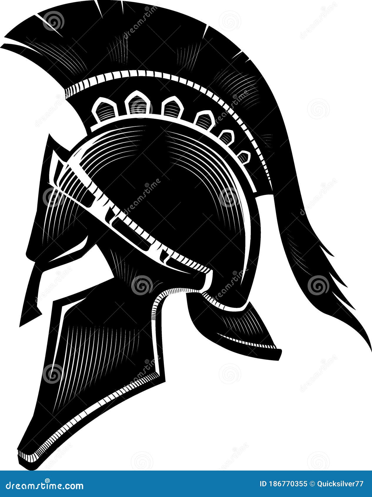 Caligráfico De Diseño De Casco Espartano Ilustración del Vector -  Ilustración de negro, corte: 186770355