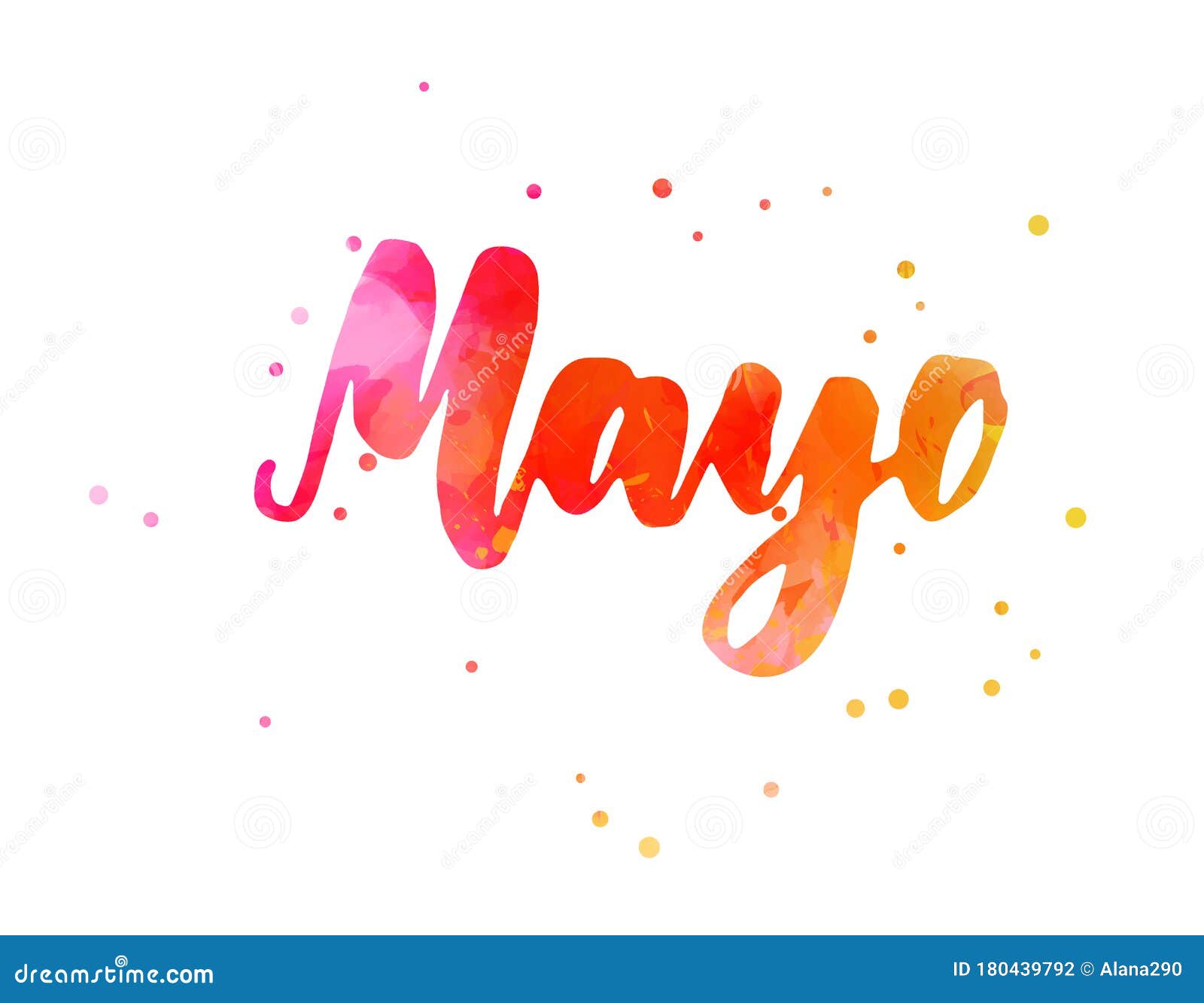 Caligrafía Manuscrita De Color De Mayo Ilustración del Vector