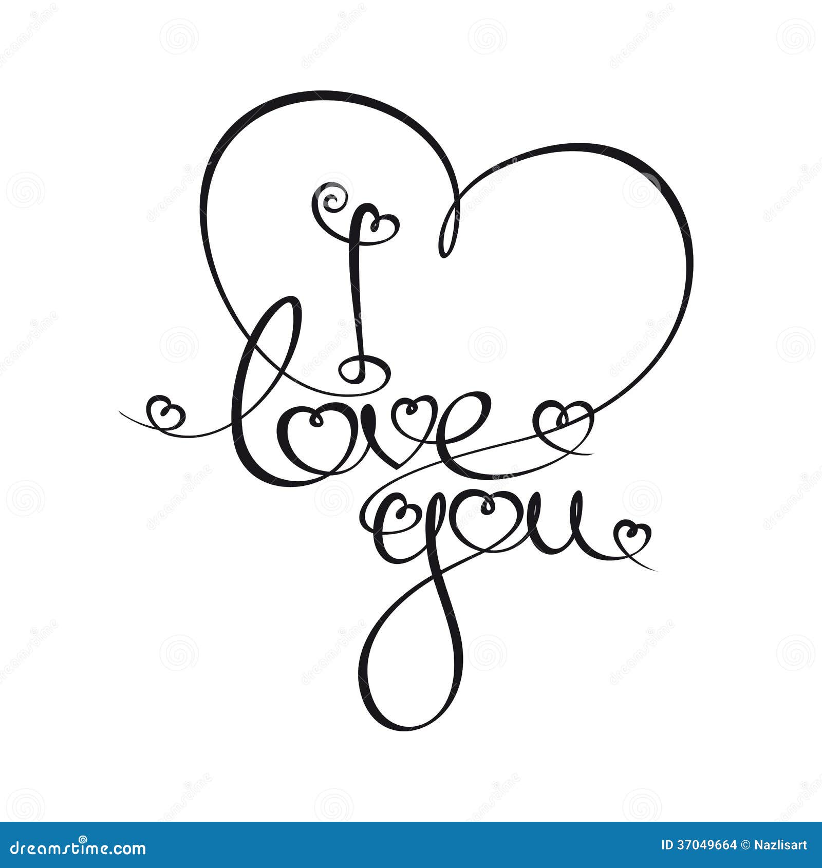 Caligraphic Text I Love You Stock Vector Illustration Of Romantic