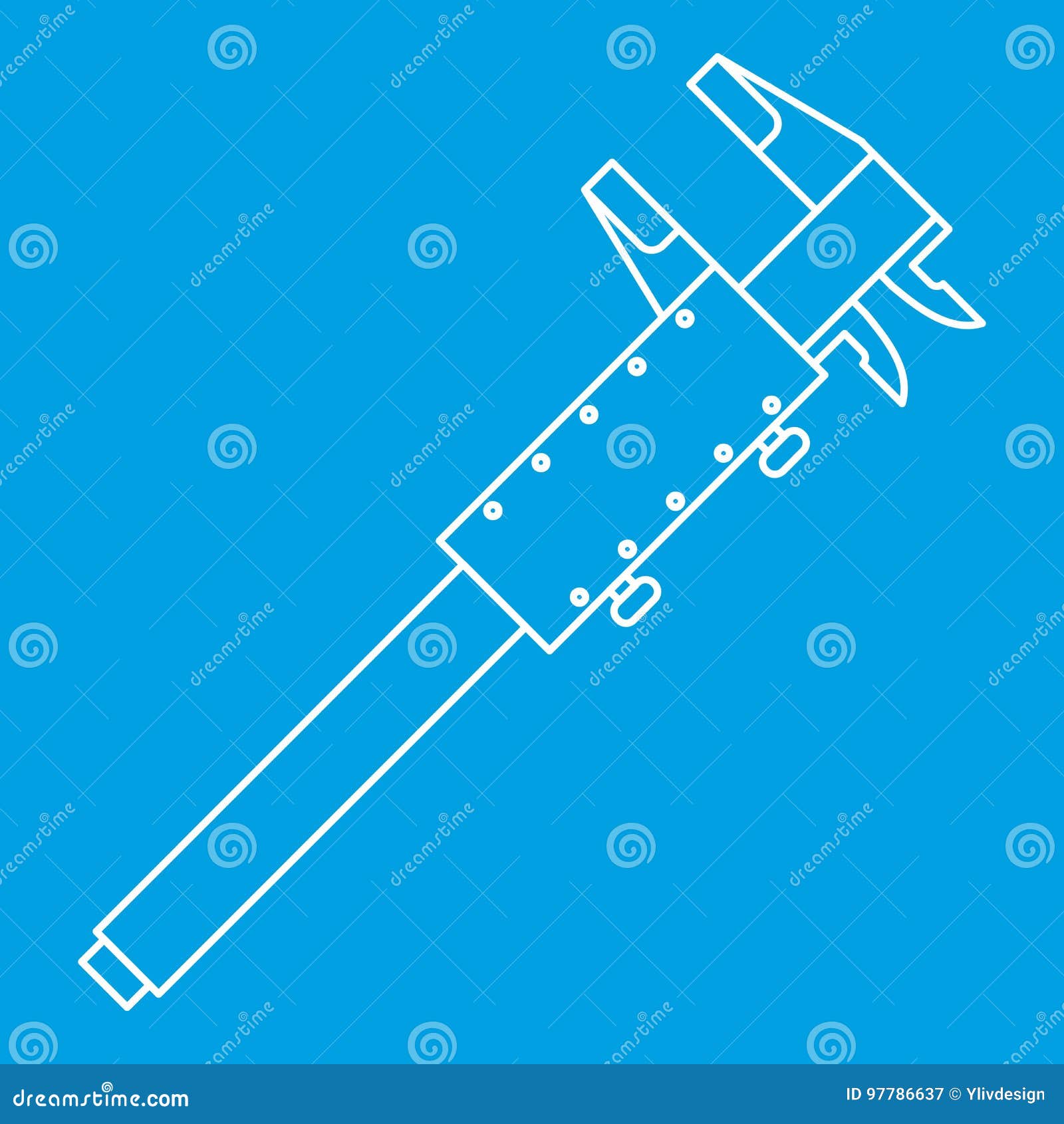 Caliper Icon, Outline Style Stock Vector Illustration of metric