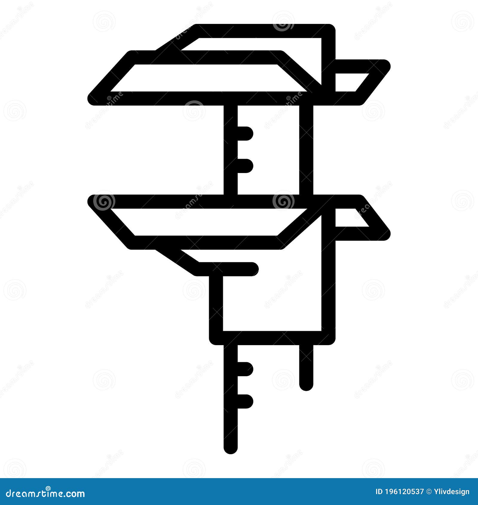 Caliper Icon, Outline Style Stock Vector Illustration of isolated