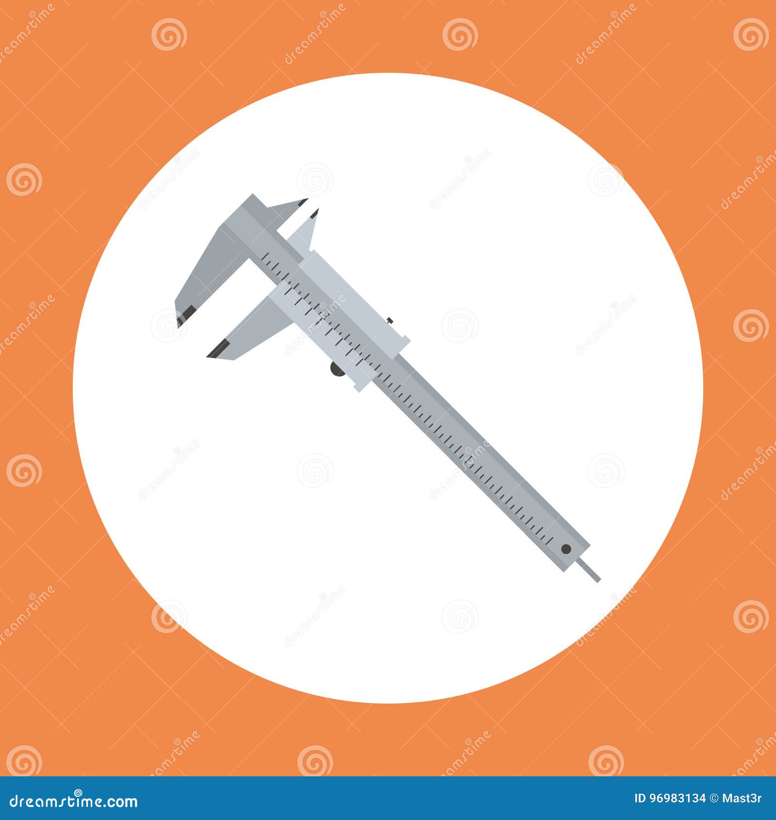 Caliper Icon Working Hand Tool Equipment Concept Stock Vector