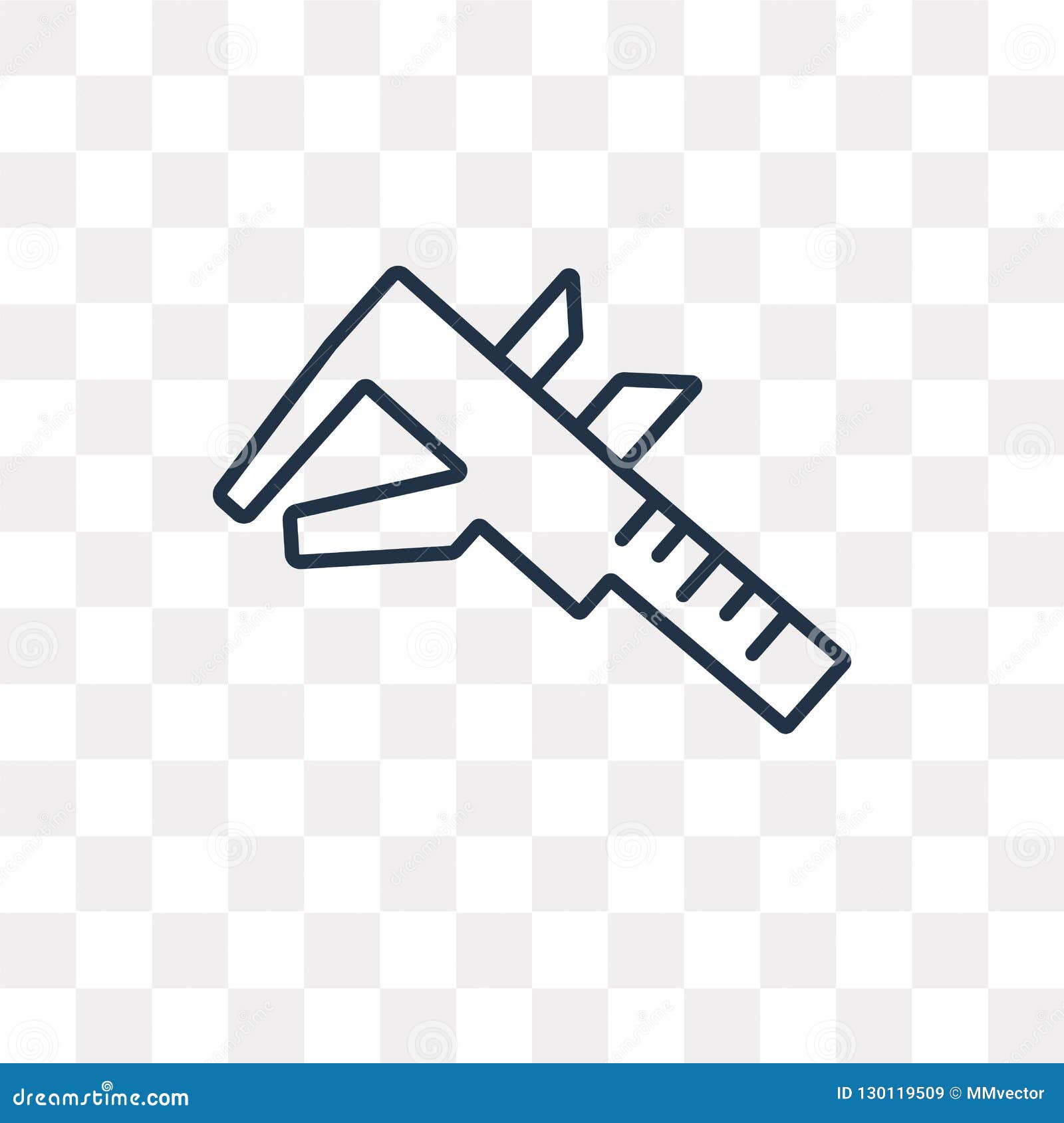 Caliper Vector Icon Isolated On Transparent Background, Caliper