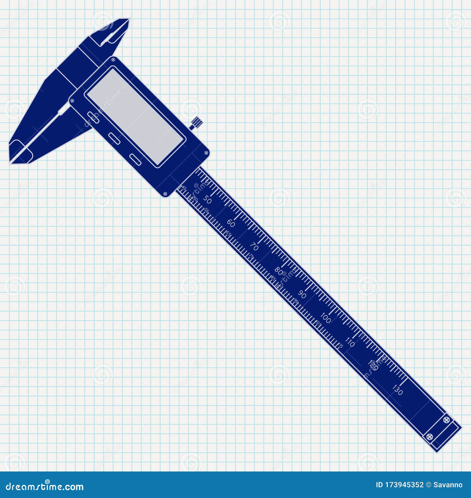 Calipers Icon On Lined Paper Background Stock Vector Illustration of