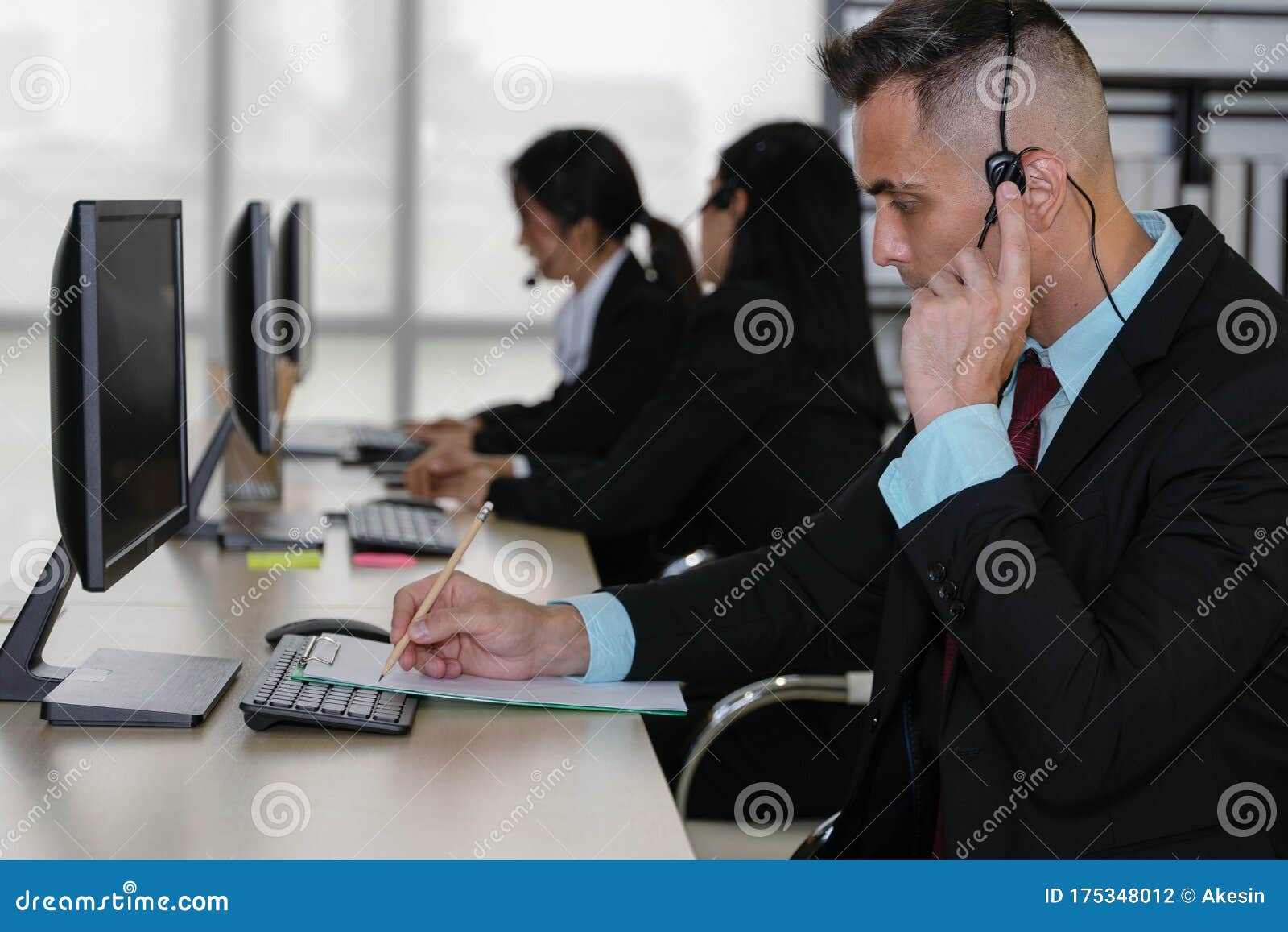 Call Center and Help Desk Support Agent in Operation at Online Customer