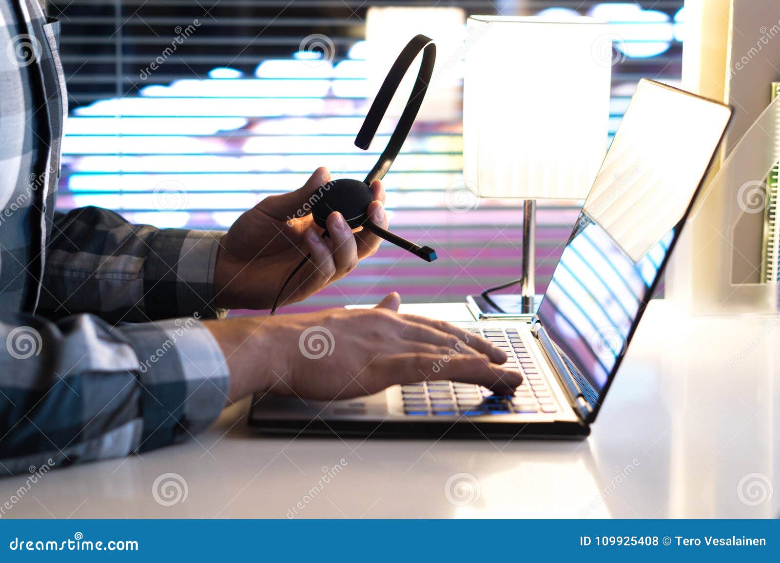 Call Center 24 7 Help Desk Or Support Hotline Concept Stock