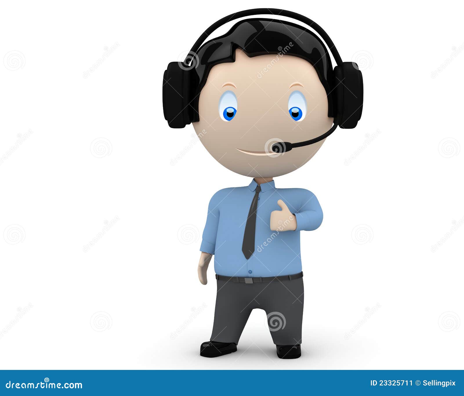 call center operator likes you! social 3d characte