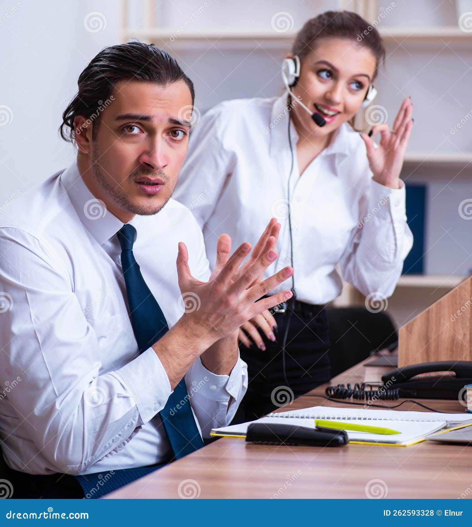 Call Center Operators Working in the Office Stock Photo Image of phone, laptop 262593328