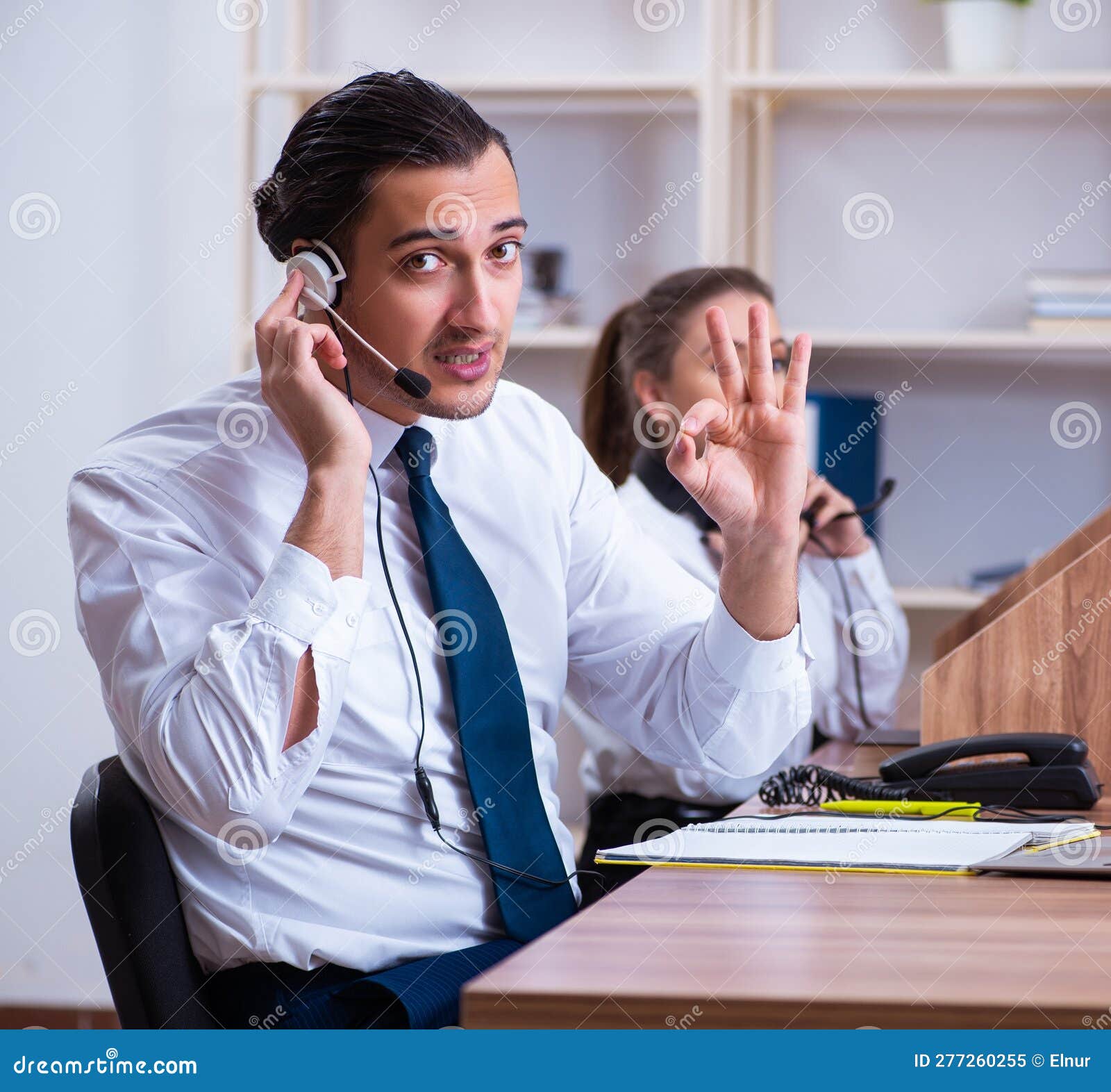 Call Center Operators Working in the Office Stock Image Image of