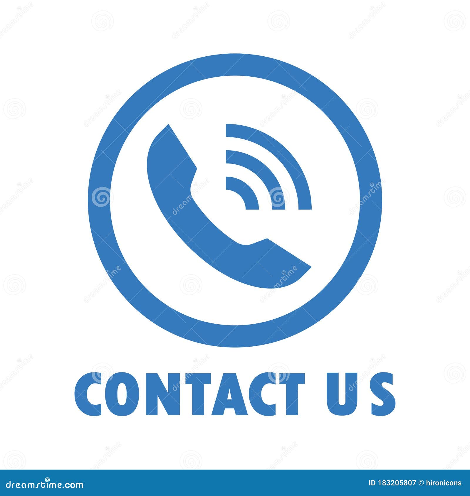 Call, Contact Us Blue Icon, Communication Stock Vector