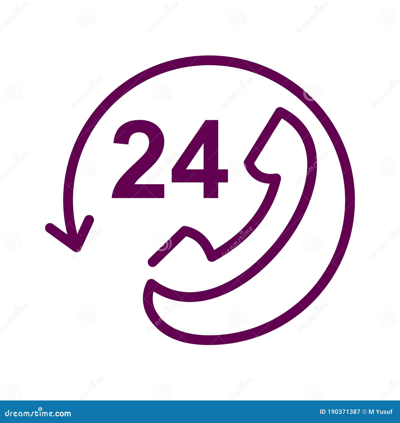 strijd Plagen zwaard Call 24 Icon Vector Illustration, 24 Hour Call Service, Twenty Four Hour  Service Flat Design Stock Vector - Illustration of online, help: 190371387