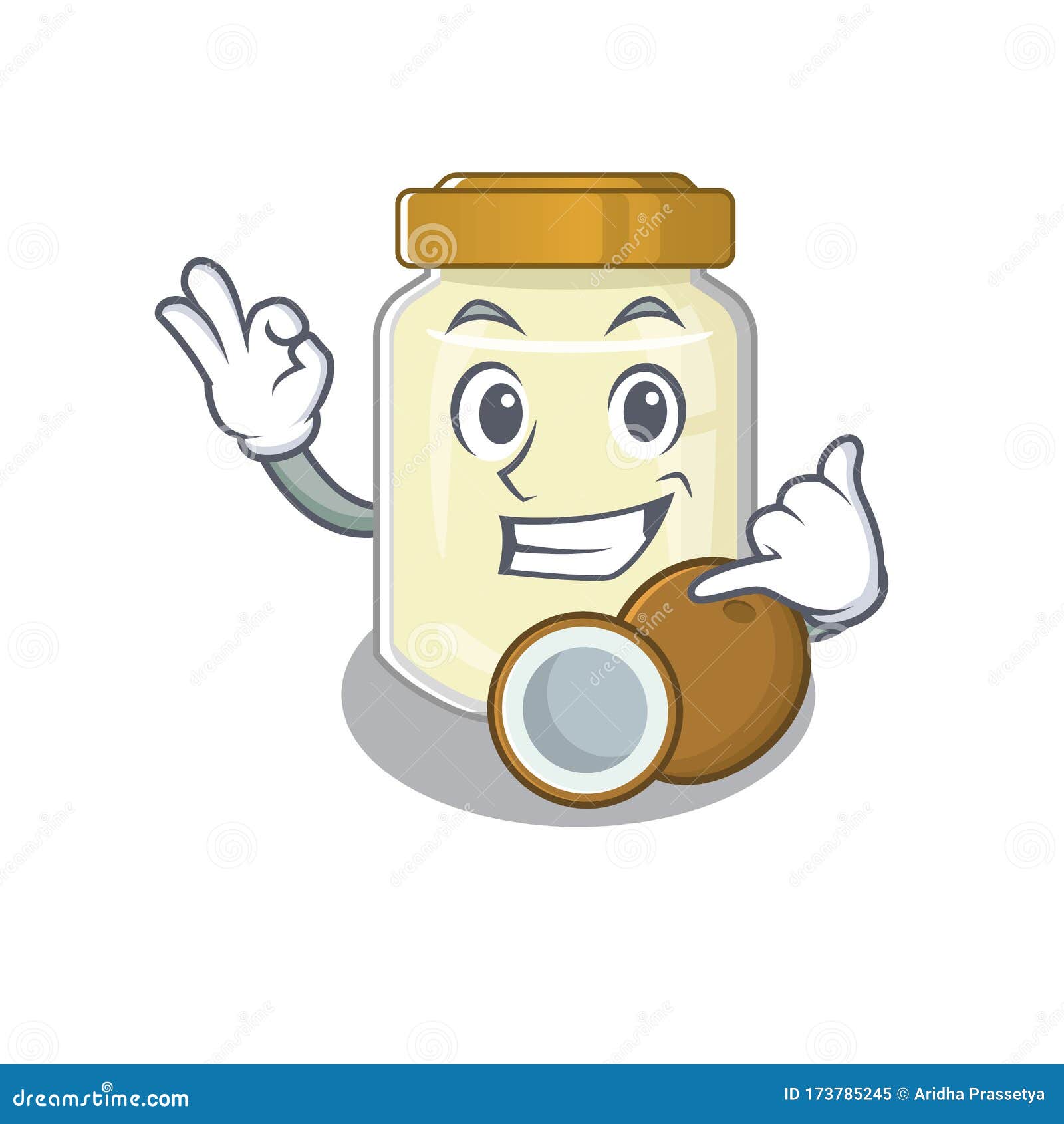 call me funny coconut butter cartoon character concept