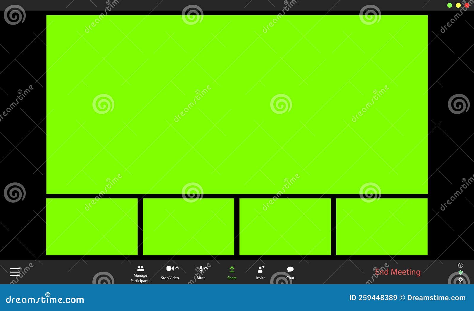 Call Video Template. Blank for Inserting Faces instead of Chroma Key