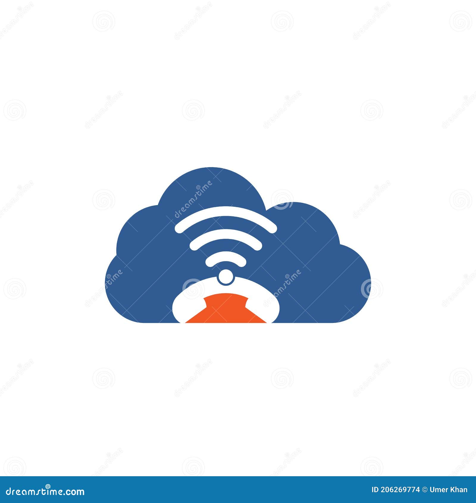 call wifi cloud  concept logo  
