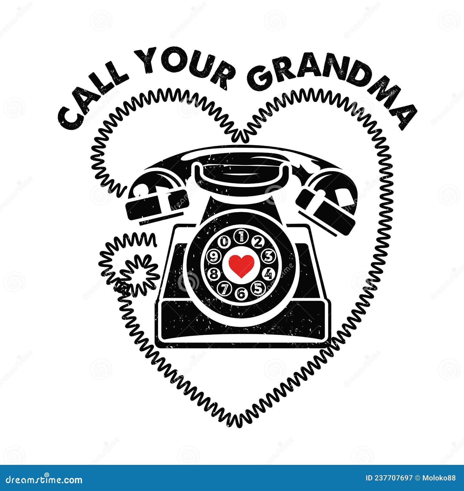 Call Your Grandma. Hand Drawn Typography Poster. Inspirational Vector