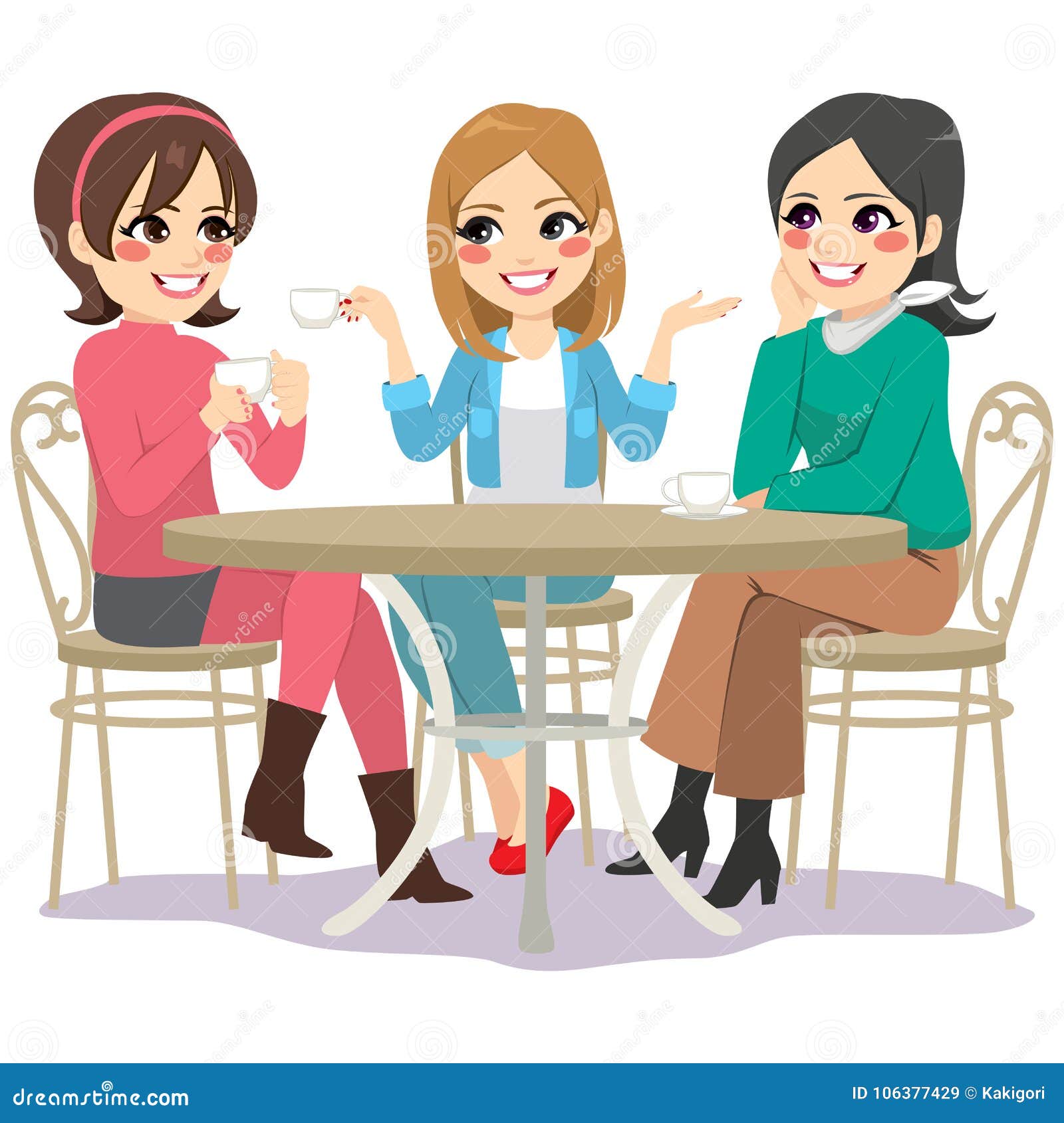 Calle Del Café De Los Amigos Ilustración del Vector Ilustración de