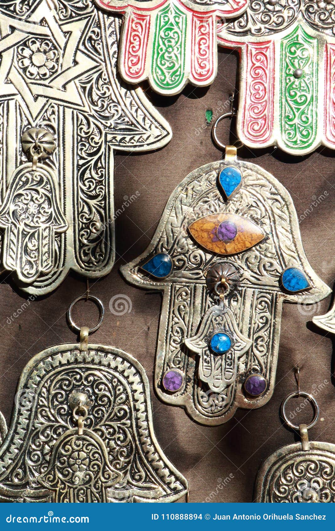 The so-called Hands of Fatima, are Hand-carved Metal Hands Stock Photo ...