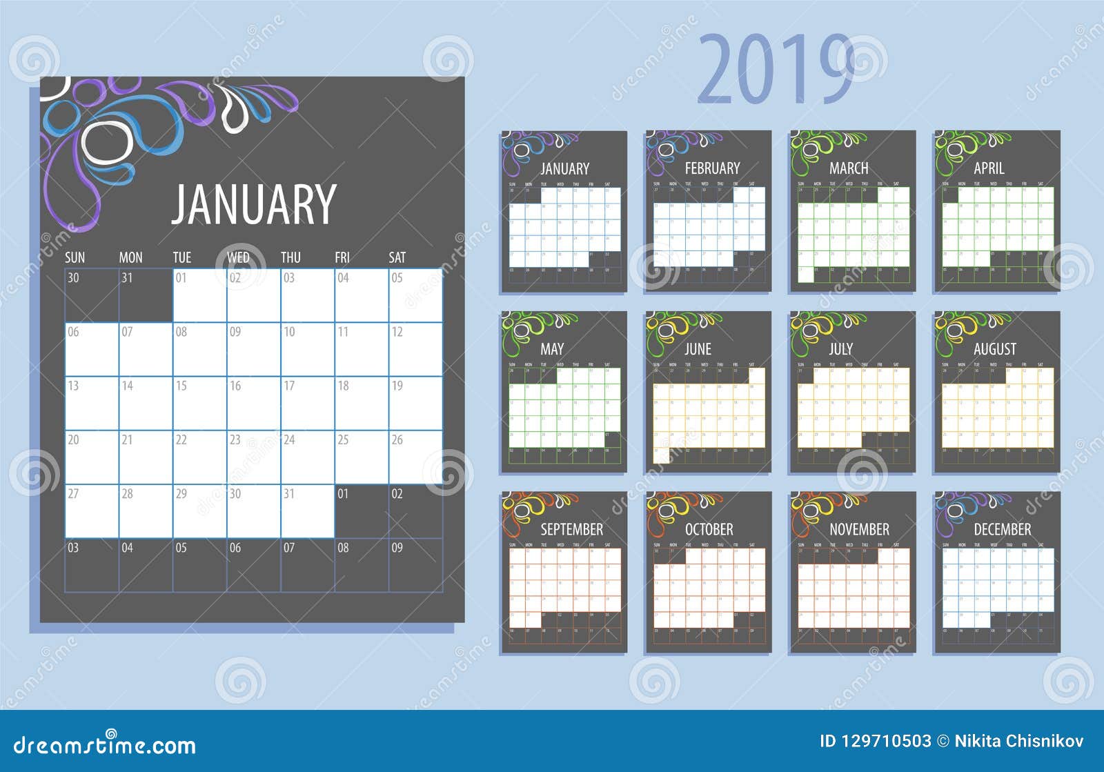 calendar-planner-2019-stock-vector-illustration-of-july-129710503