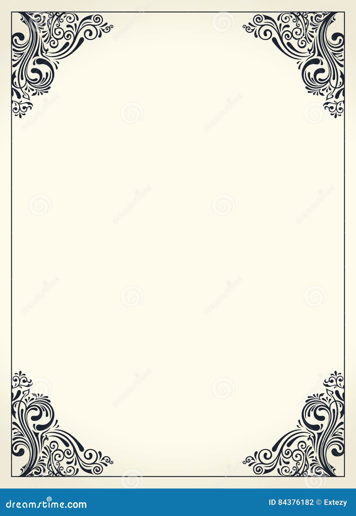 Calligraphic Border Frame. Design Template for Wedding Greeting ...
