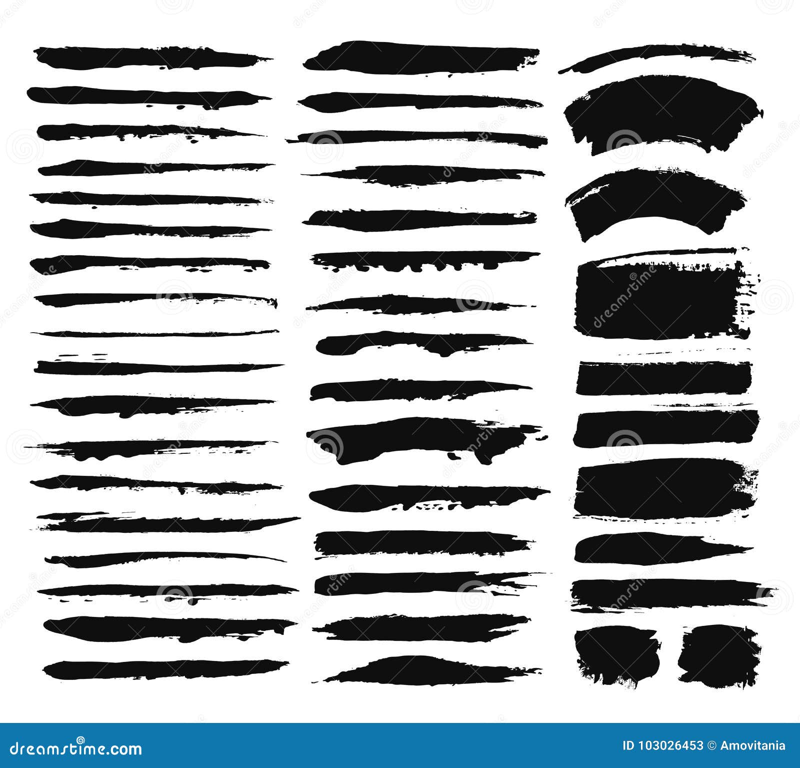 Calligraphic Brush Strokes stock vector. Illustration of dirty 103026453
