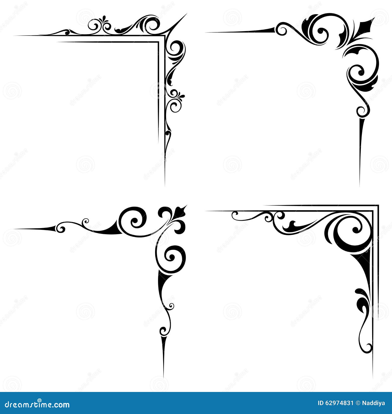 calligraphic decorative black corner s.  .