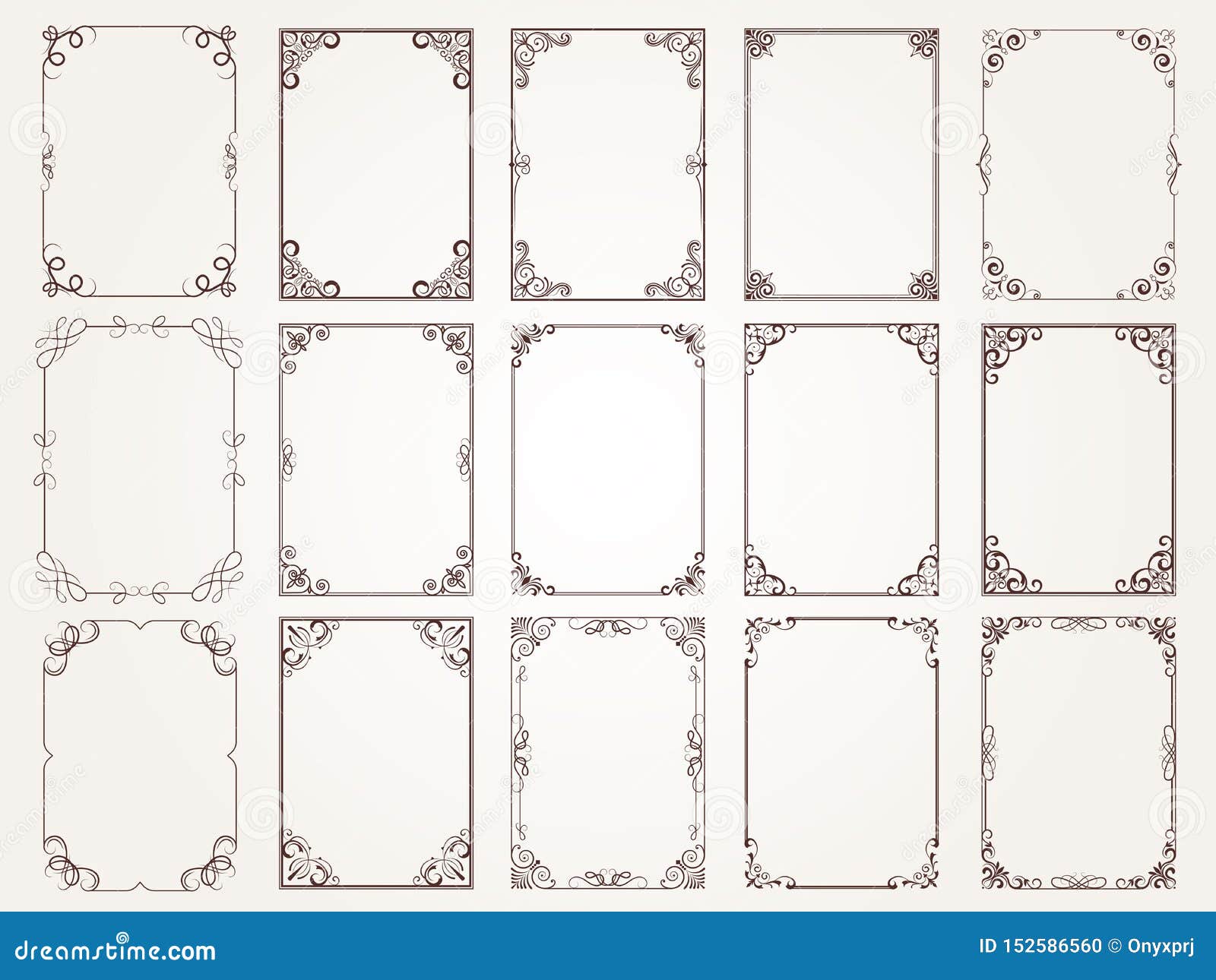 calligraphic frames. borders corners ornate frames for certificate floral classic  s collection