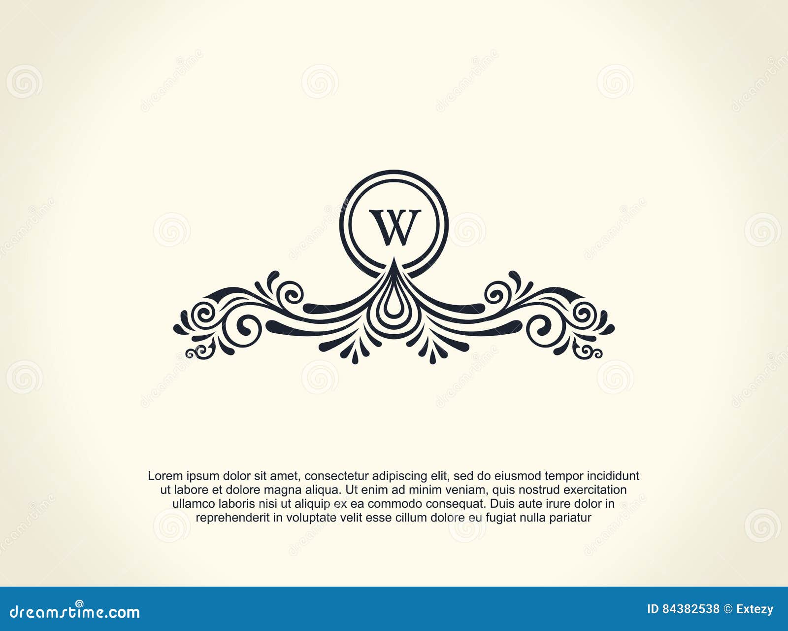 Calligraphic Luxury Line Logo. Flourishes Elegant Emblem Monogram Stock ...