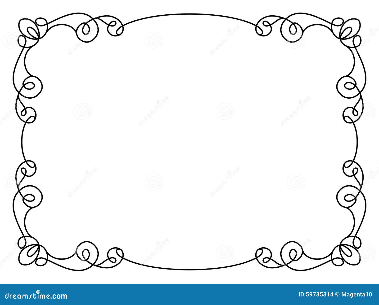 Download Calligraphic Rectangle Frame In Retro Style Stock Vector ...