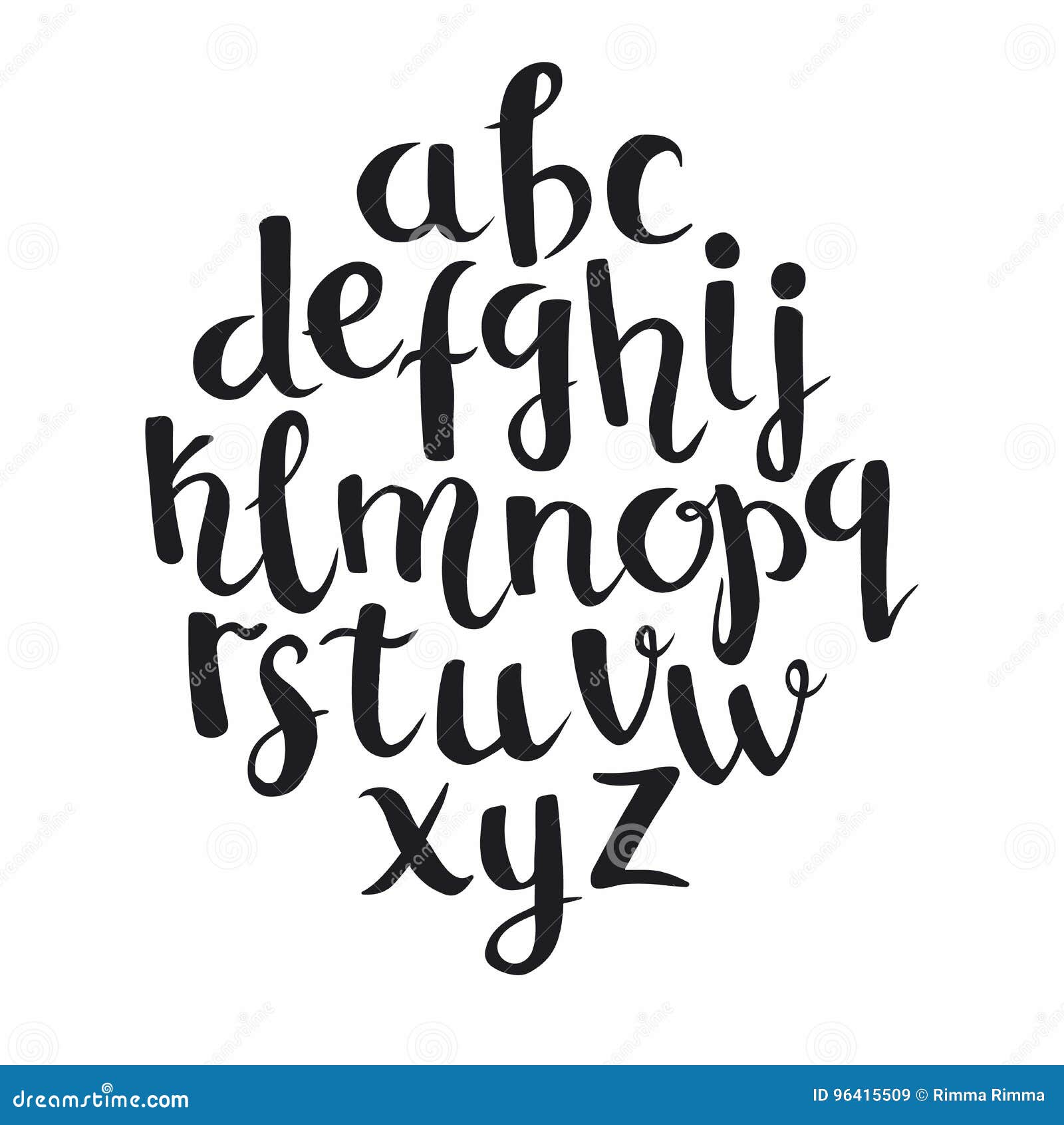 Calligraphic Vector Font, Hand Drawn Stock Vector - Illustration of ...