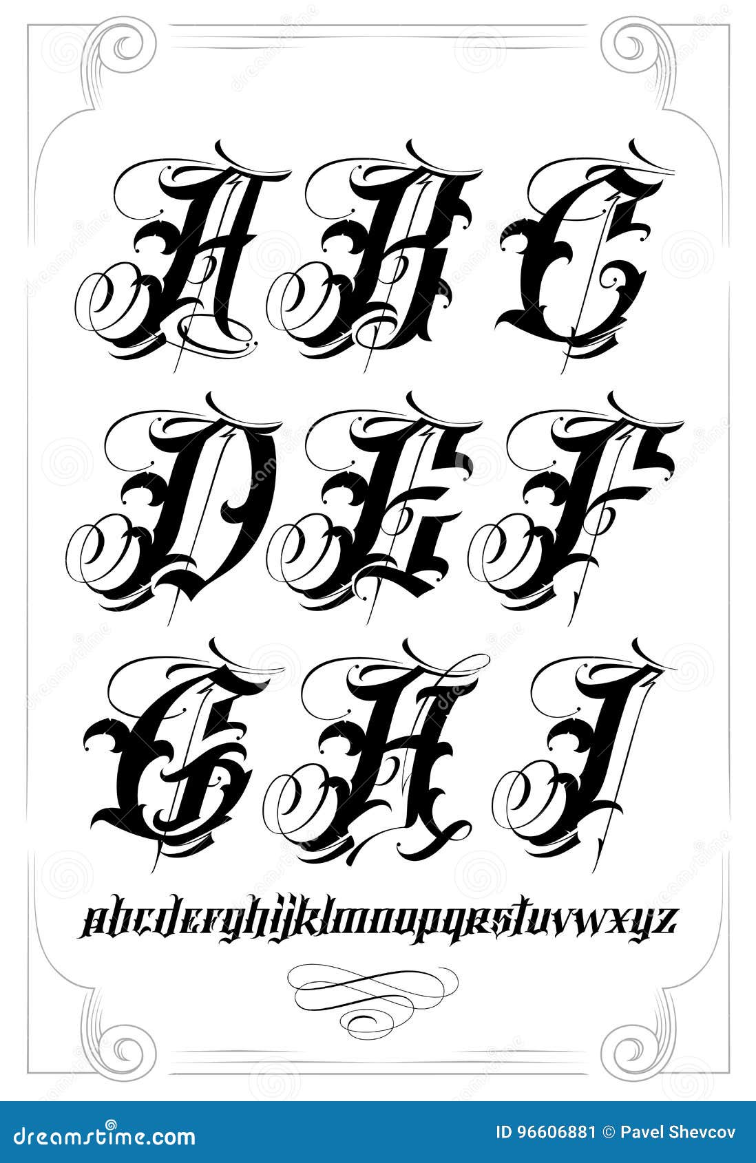 calligraphy alphabet