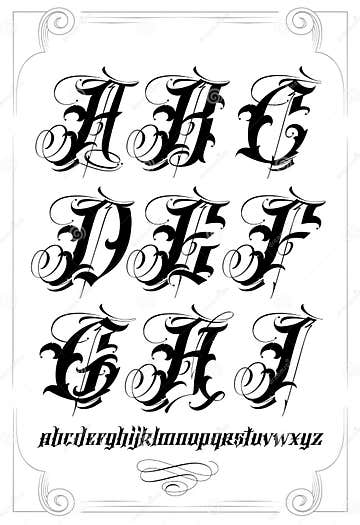 Calligraphy alphabet stock vector. Illustration of lowercase - 96606881